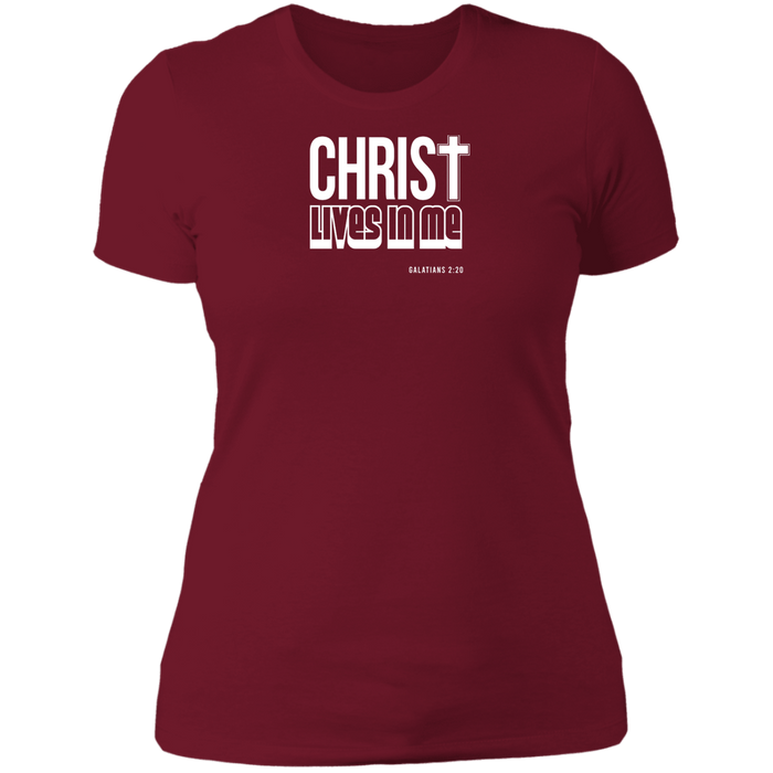 Christ Lives in Me Ladies Boyfriend Tee Shirt