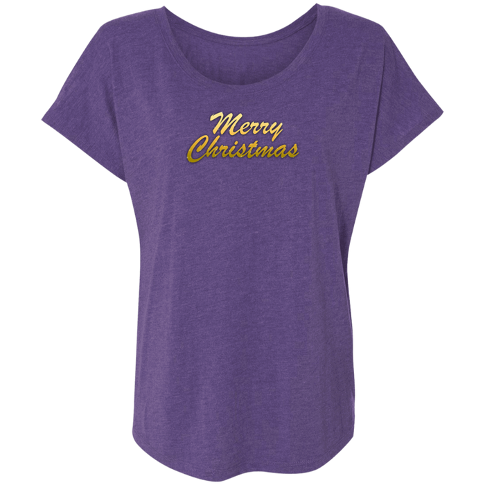 Merry Christmas Ladies Triblend Tee