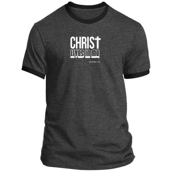 Christ Lives in Me Men’s Ringer Tee