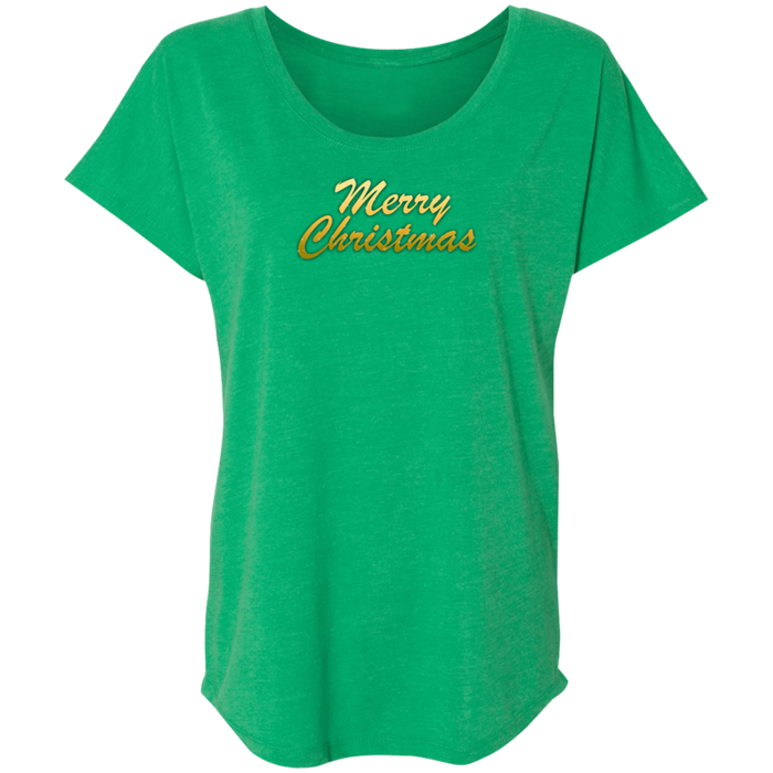 Merry Christmas Ladies Triblend Tee