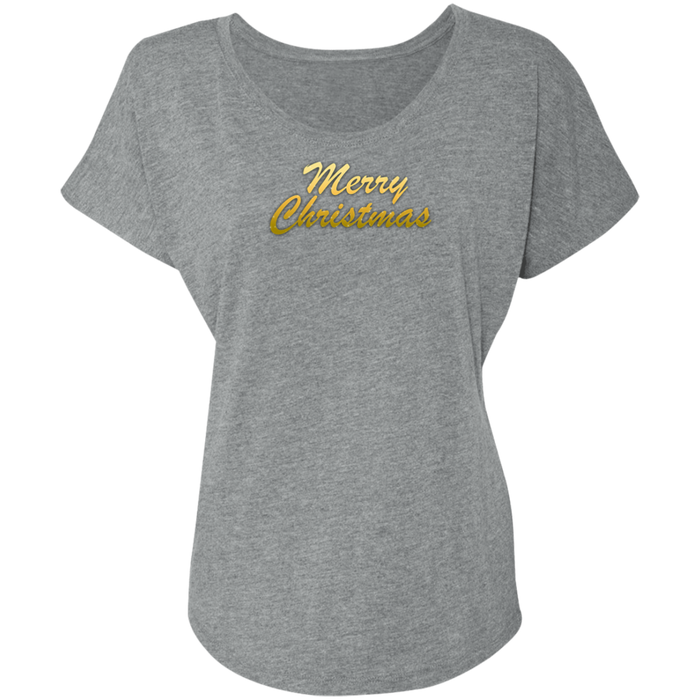 Merry Christmas Ladies Triblend Tee