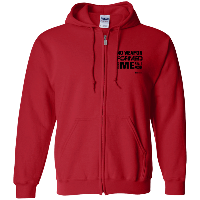 No Weapon Formed Against Me Shall Prosper Men’s Zip Up Hooded Sweatshirt