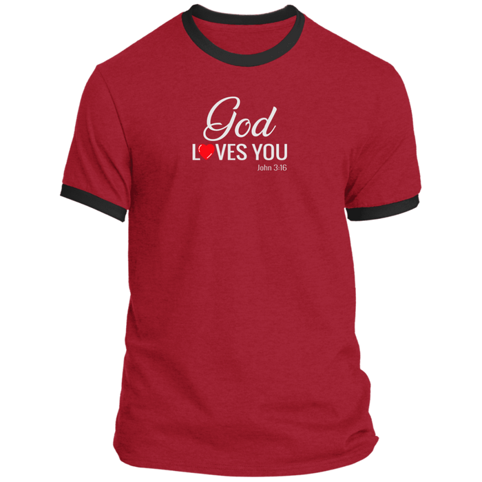 God Loves You Men’s Ringer Tee