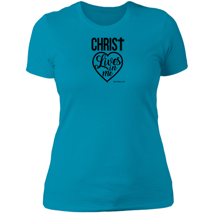 Christ Lives in Me Ladies Boyfriend Tee Shirt