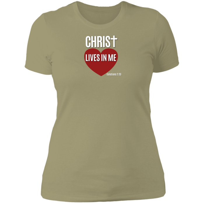 Christ Lives in Me Ladies Boyfriend Tee