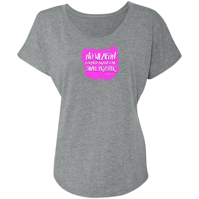 No Weapon Formed Against Me Shall Prosper Ladies Triblend Dolman Sleeve