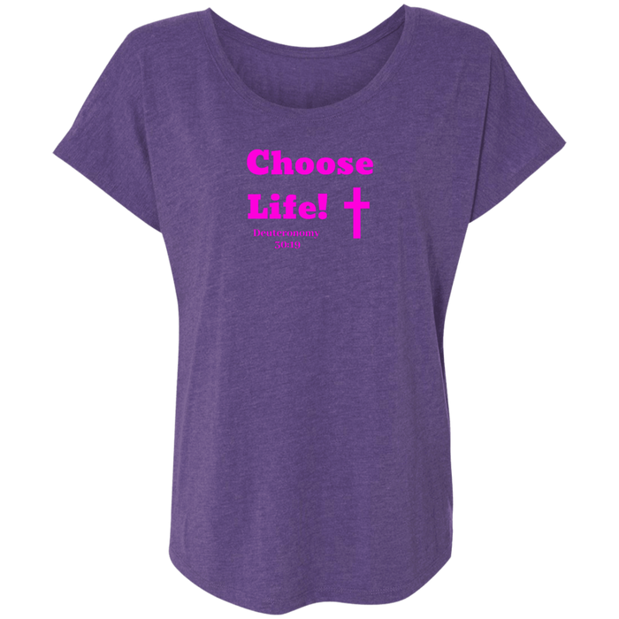 Choose Life 2.0 Ladies Triblend Dolman