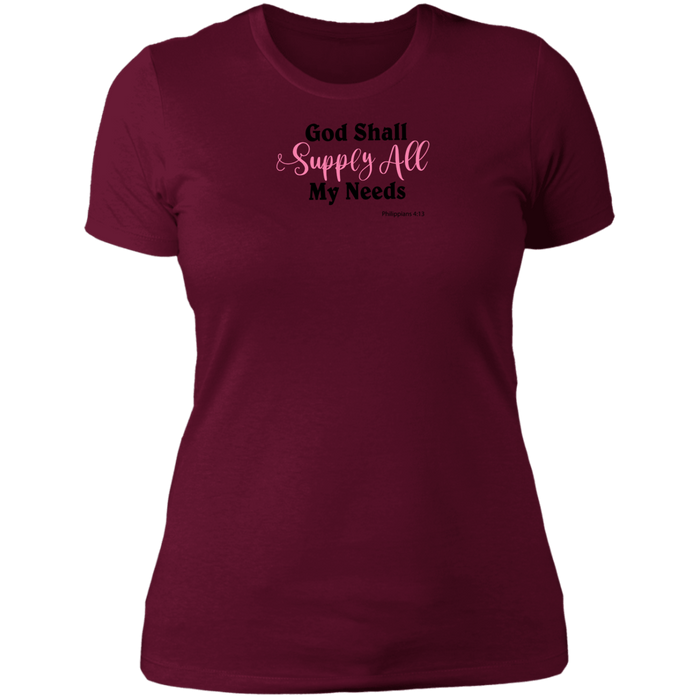 God Shall Supply All My Needs Ladies Boyfriend T-Shirt