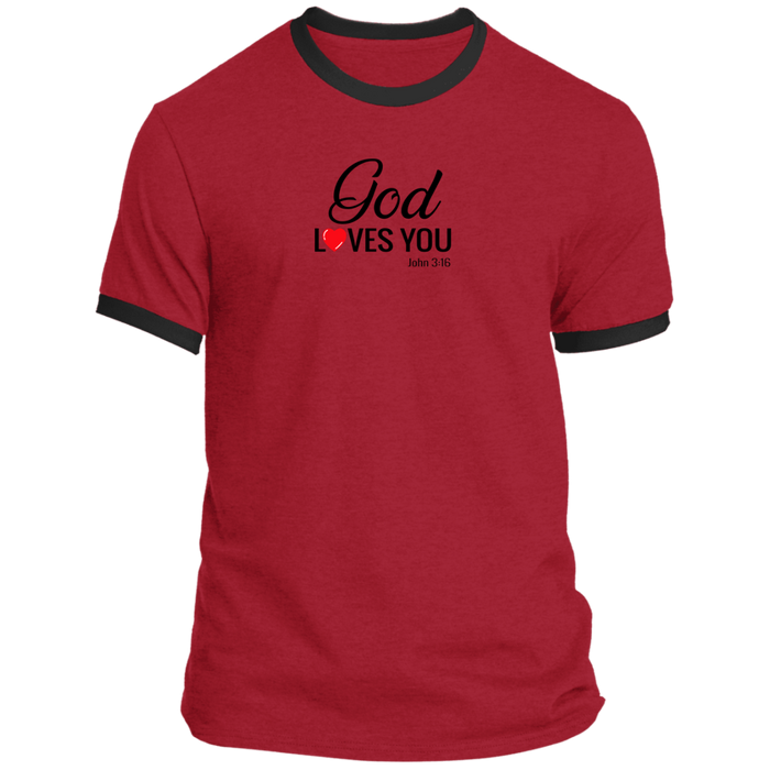 God Loves You Men’s Ringer Tee