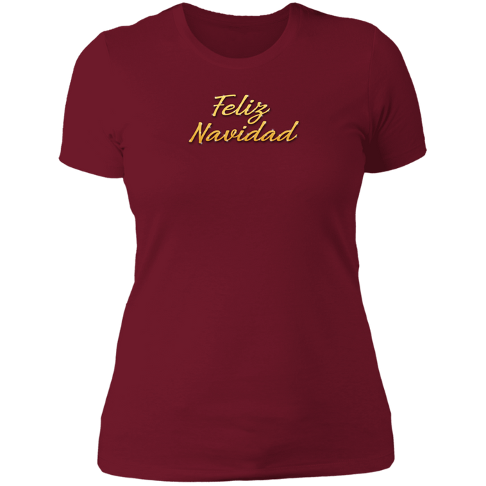 Feliz Navidad Ladies Boyfriend Tee Shirt