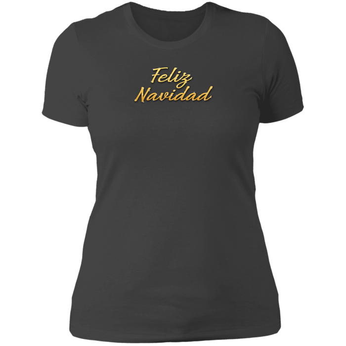 Feliz Navidad Ladies Boyfriend Tee Shirt