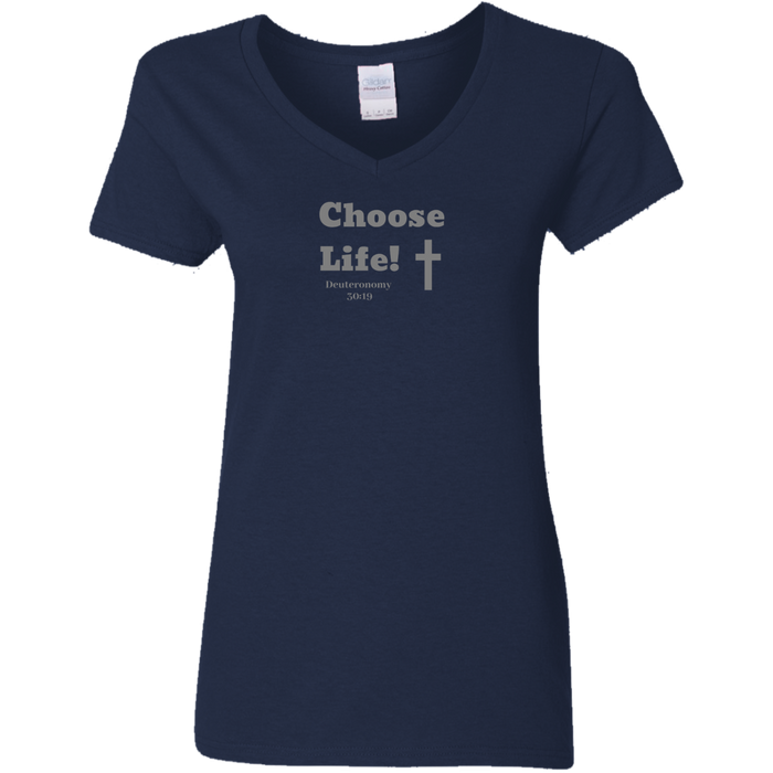 Choose Life 2.0 Ladies V Neck Tee