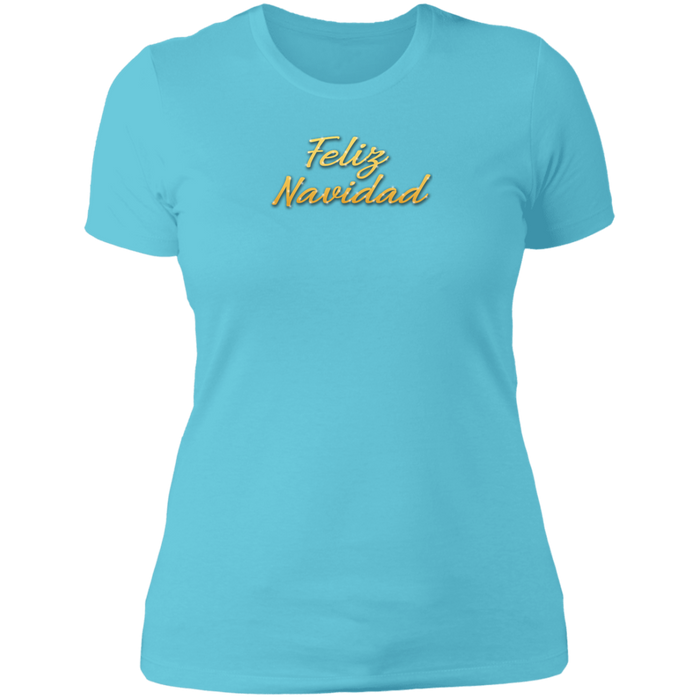 Feliz Navidad Ladies Boyfriend Tee Shirt