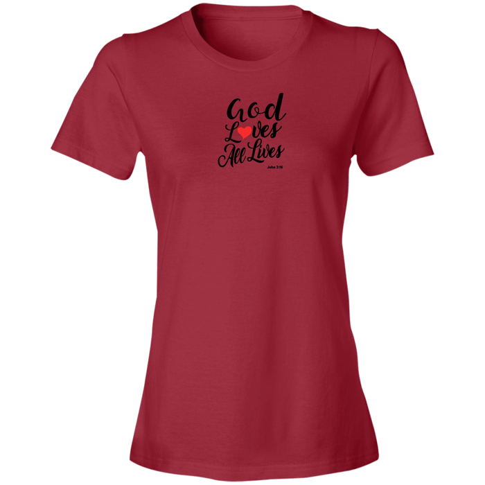 God Loves All Lives Women’s Lightweight Tee Shirt