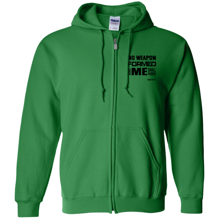 No Weapon Formed Against Me Shall Prosper Men’s Zip Up Hooded Sweatshirt