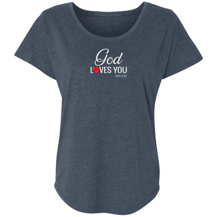 God Loves You Ladies Triblend Tee