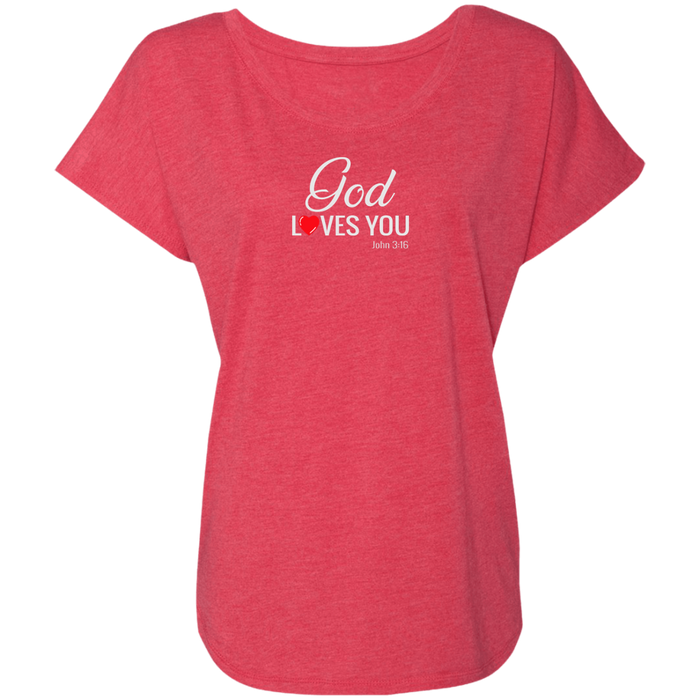 God Loves You Ladies Triblend Tee