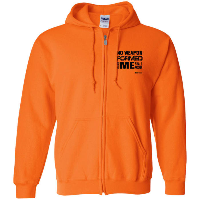 No Weapon Formed Against Me Shall Prosper Men’s Zip Up Hooded Sweatshirt