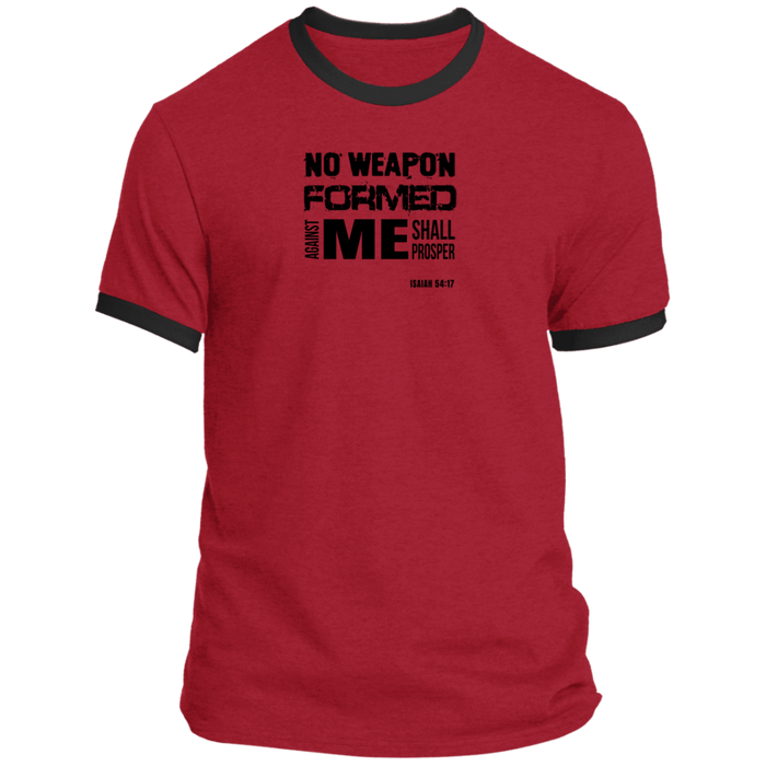 No Weapon Formed Against Me Shall Prosper Men’s Ringer Tee