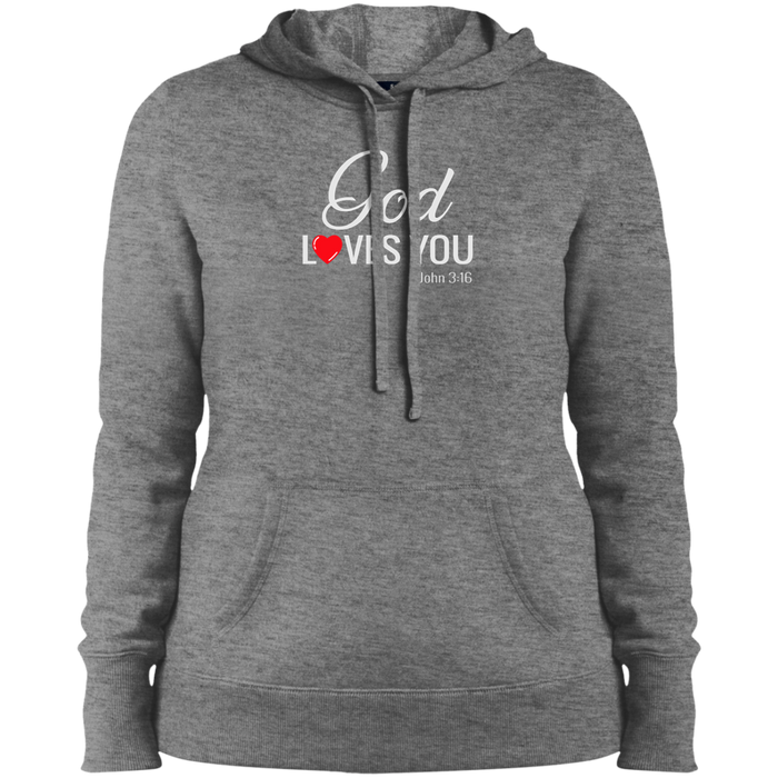 God Loves You Ladies Pullover Hooded Sweatshirt