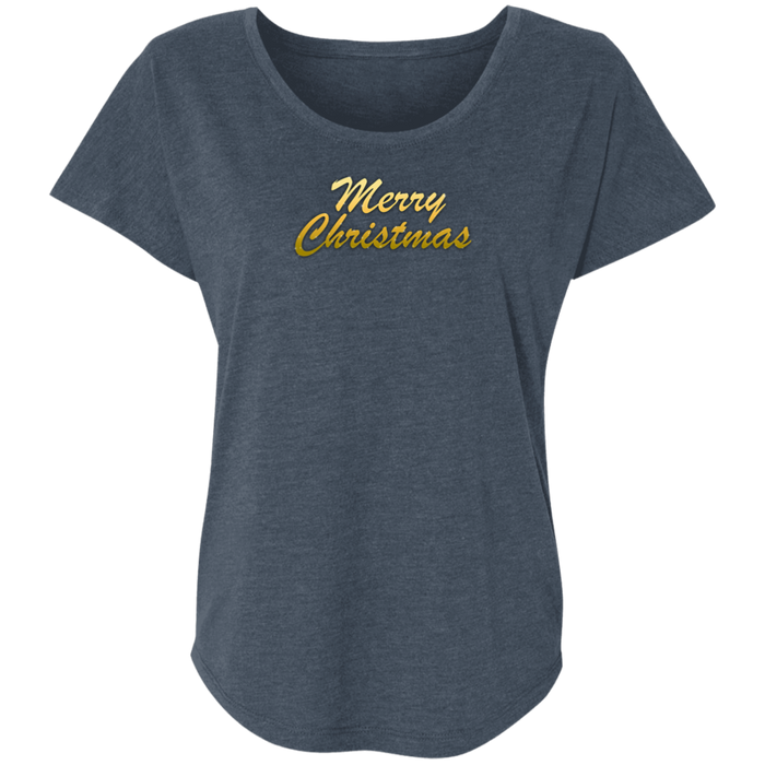 Merry Christmas Ladies Triblend Tee