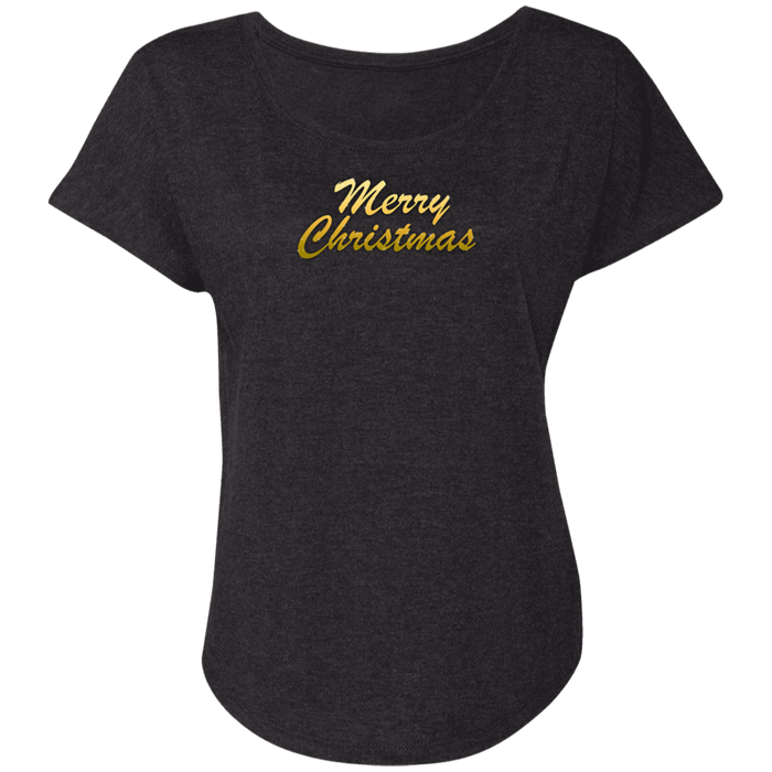 Merry Christmas Ladies Triblend Tee