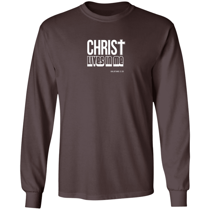 Christ Lives in Me Men’s LS Ultra Cotton Tee Shirt