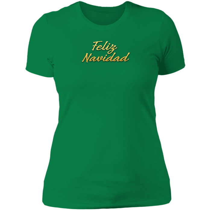 Feliz Navidad Ladies Boyfriend Tee Shirt