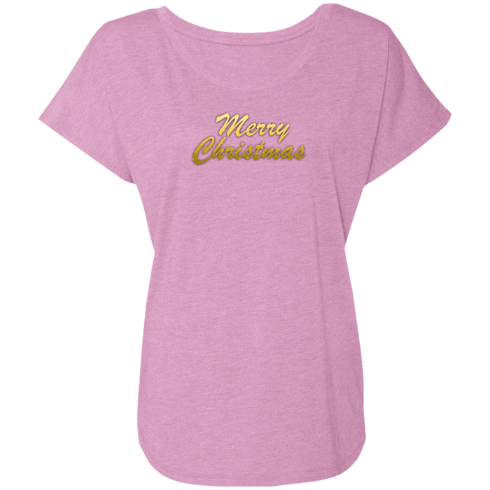 Merry Christmas Ladies Triblend Tee