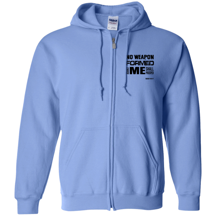 No Weapon Formed Against Me Shall Prosper Men’s Zip Up Hooded Sweatshirt