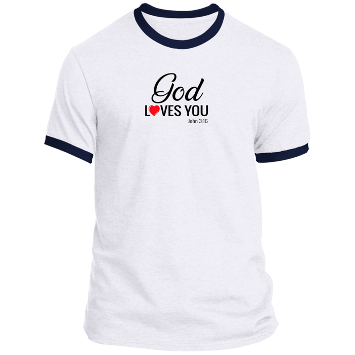 God Loves You Men’s Ringer Tee