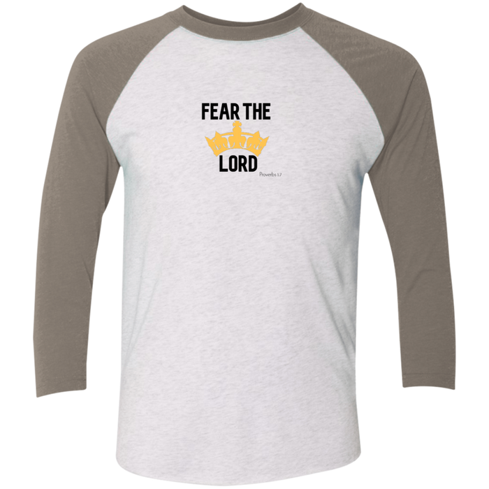 Fear the Lord Tri-Blend 3/4 Sleeve Baseball Raglan T-Shirt