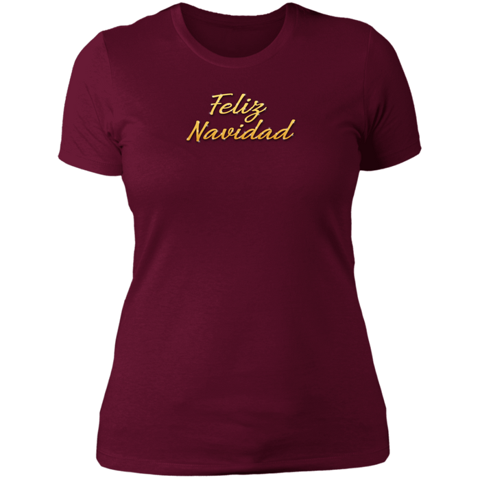 Feliz Navidad Ladies Boyfriend Tee Shirt