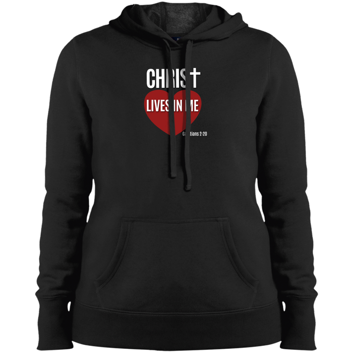 Christ Lives in Me Ladies Pullover Hooded Sweatshirt