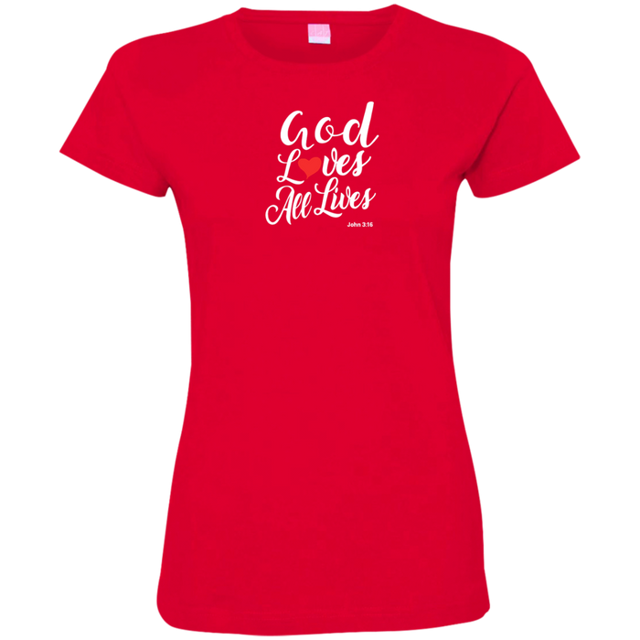 God Loves All Lives Ladies Lightweight Tee Shirt