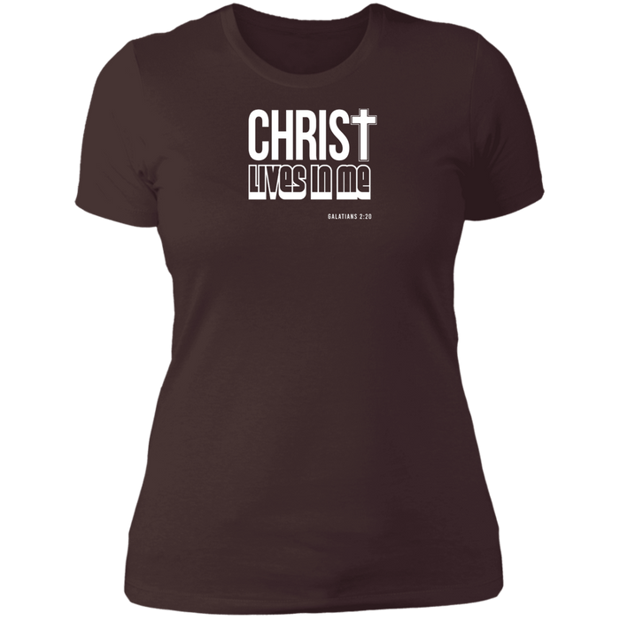 Christ Lives in Me Ladies Boyfriend Tee Shirt