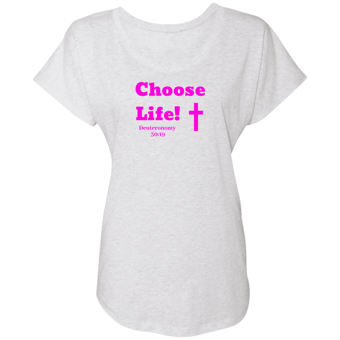 Choose Life 2.0 Ladies Triblend Dolman