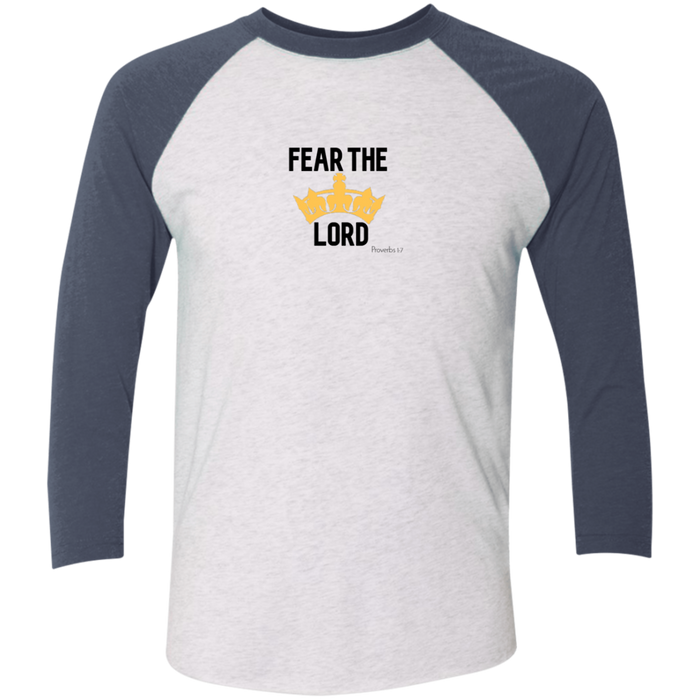 Fear the Lord Tri-Blend 3/4 Sleeve Baseball Raglan T-Shirt