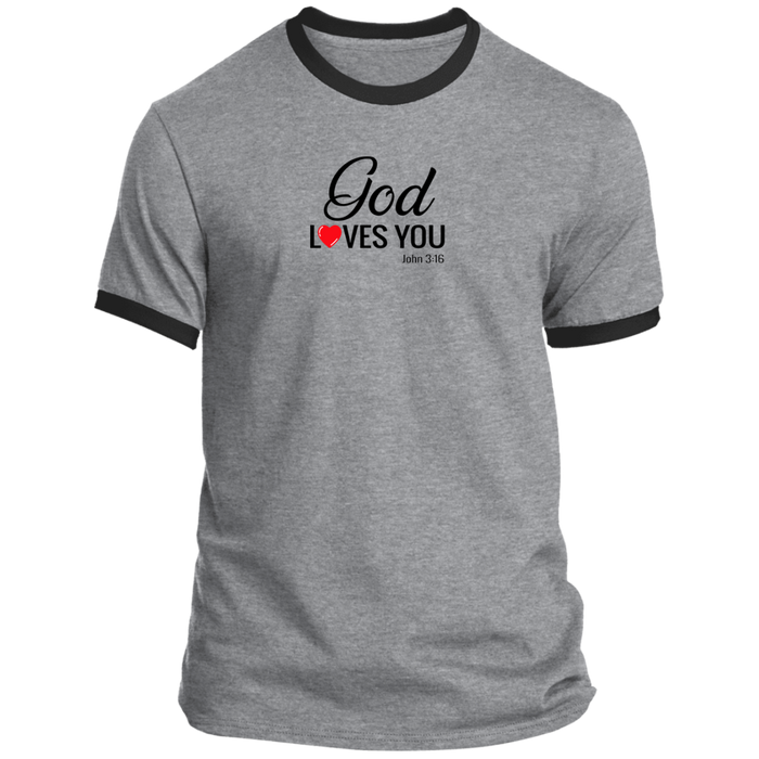 God Loves You Men’s Ringer Tee