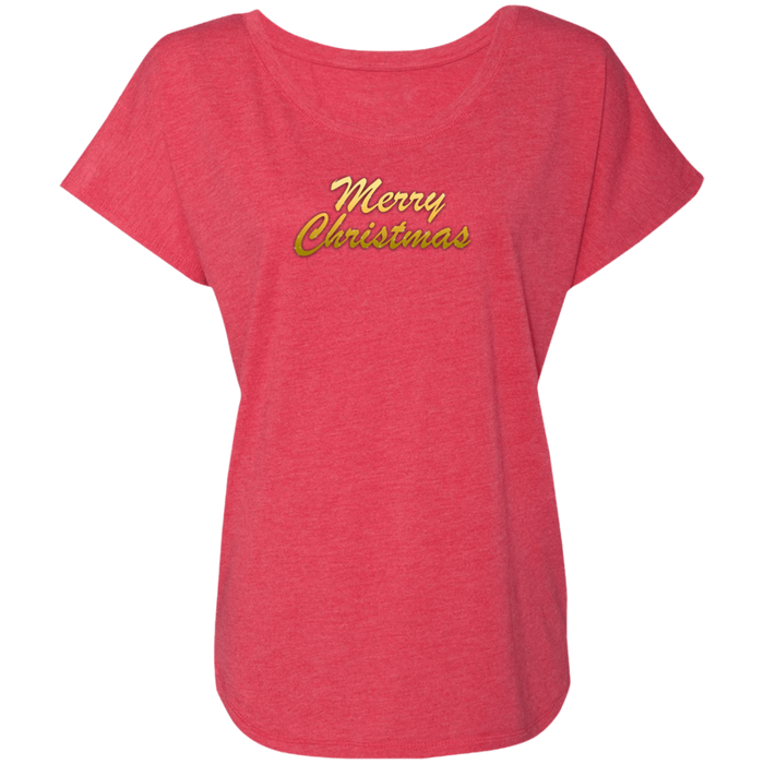 Merry Christmas Ladies Triblend Tee