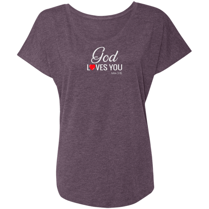 God Loves You Ladies Triblend Tee