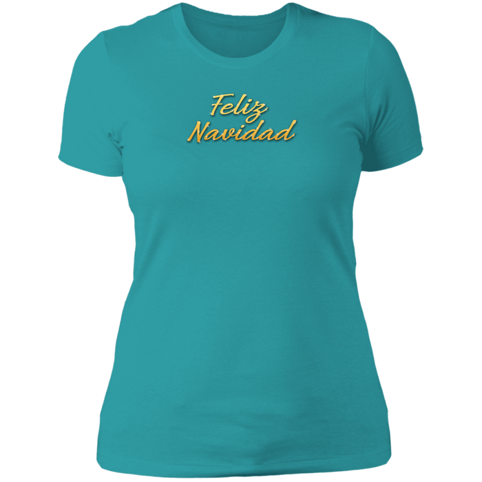 Feliz Navidad Ladies Boyfriend Tee Shirt