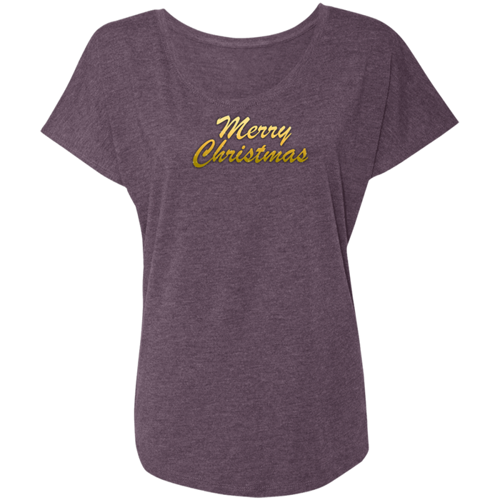 Merry Christmas Ladies Triblend Tee