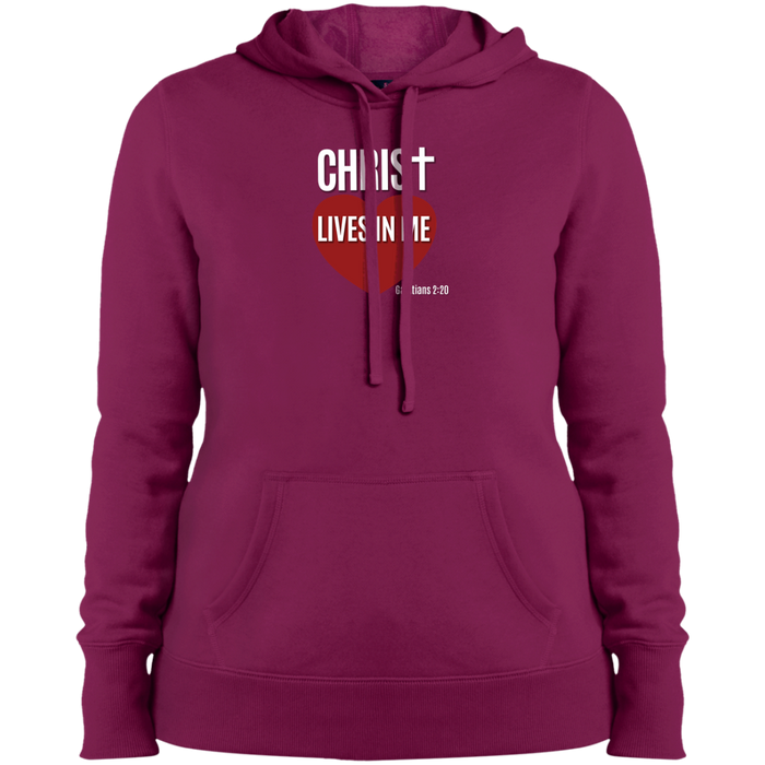 Christ Lives in Me Ladies Pullover Hooded Sweatshirt