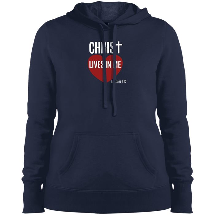 Christ Lives in Me Ladies Pullover Hooded Sweatshirt