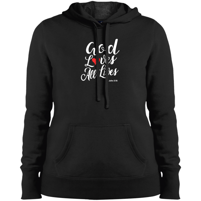 God Loves All Lives Ladies Pullover Hooded Sweatshirt