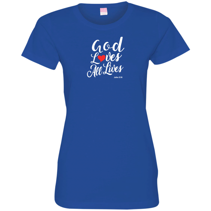 God Loves All Lives Ladies Lightweight Tee Shirt