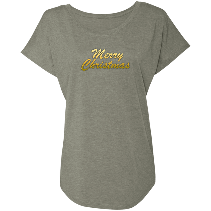 Merry Christmas Ladies Triblend Tee