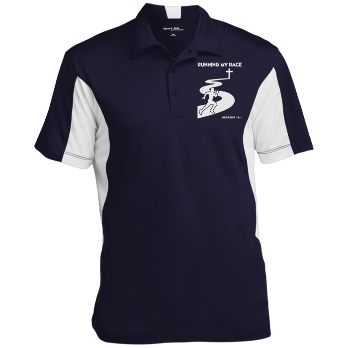 Running My Race Men’s Colorblock 3-Button Polo