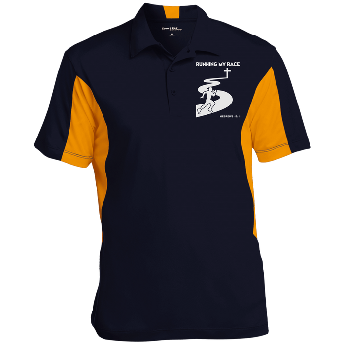 Running My Race Men’s Colorblock 3-Button Polo